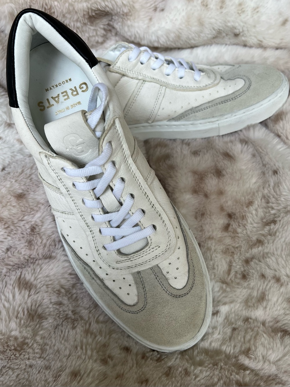 Greats Brooklyn Leather & Suede Sneakers | White | Minimalist Designer Style - Picture 15 of 16